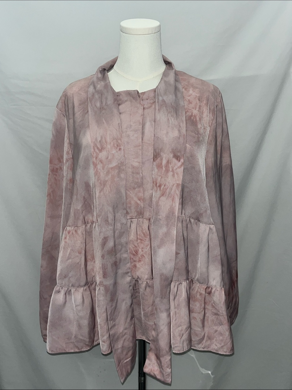 Simply Vera Vera Wang Pale Pink Tie-Dye Blouse